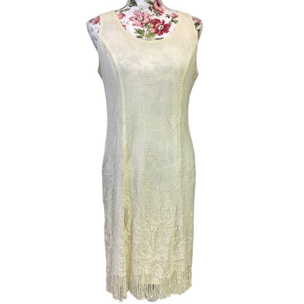 VTG ONIX Nite Metallic Lace Dress, Talon Metal Zipper, Weeding ,Summer, Cocktail